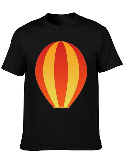 Balloon Graphic Tee - Black Cotton Casual Shirt