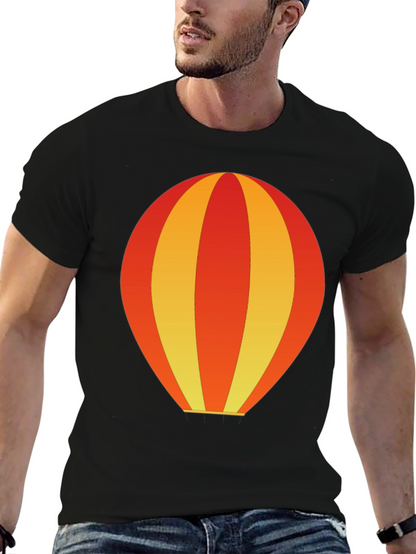 Balloon Graphic Tee - Black Cotton Casual Shirt