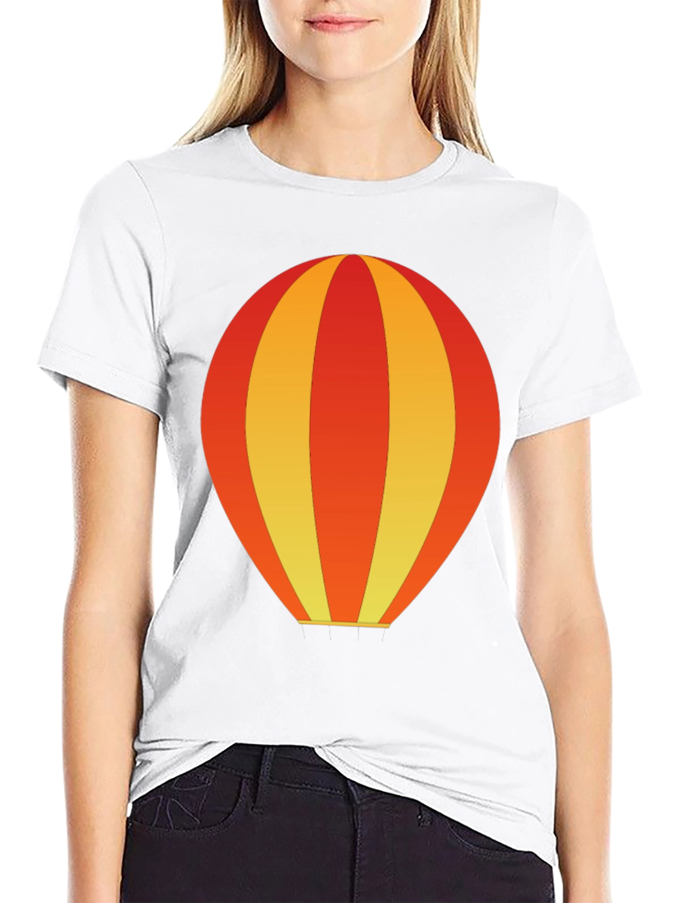 Balloon Graphic Tee - Black Cotton Casual Shirt