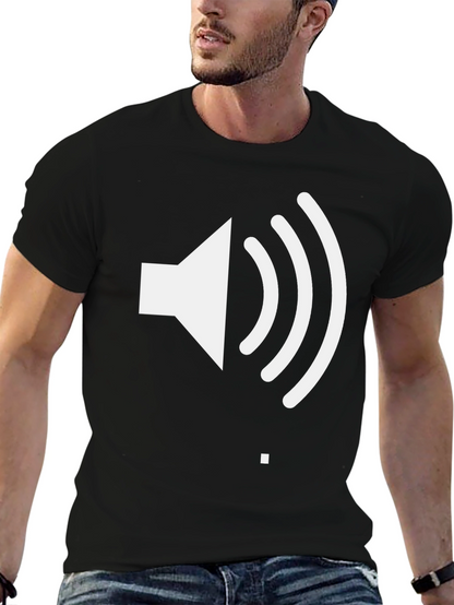 Sound Wave Graphic Tee - Black Casual T-Shirt