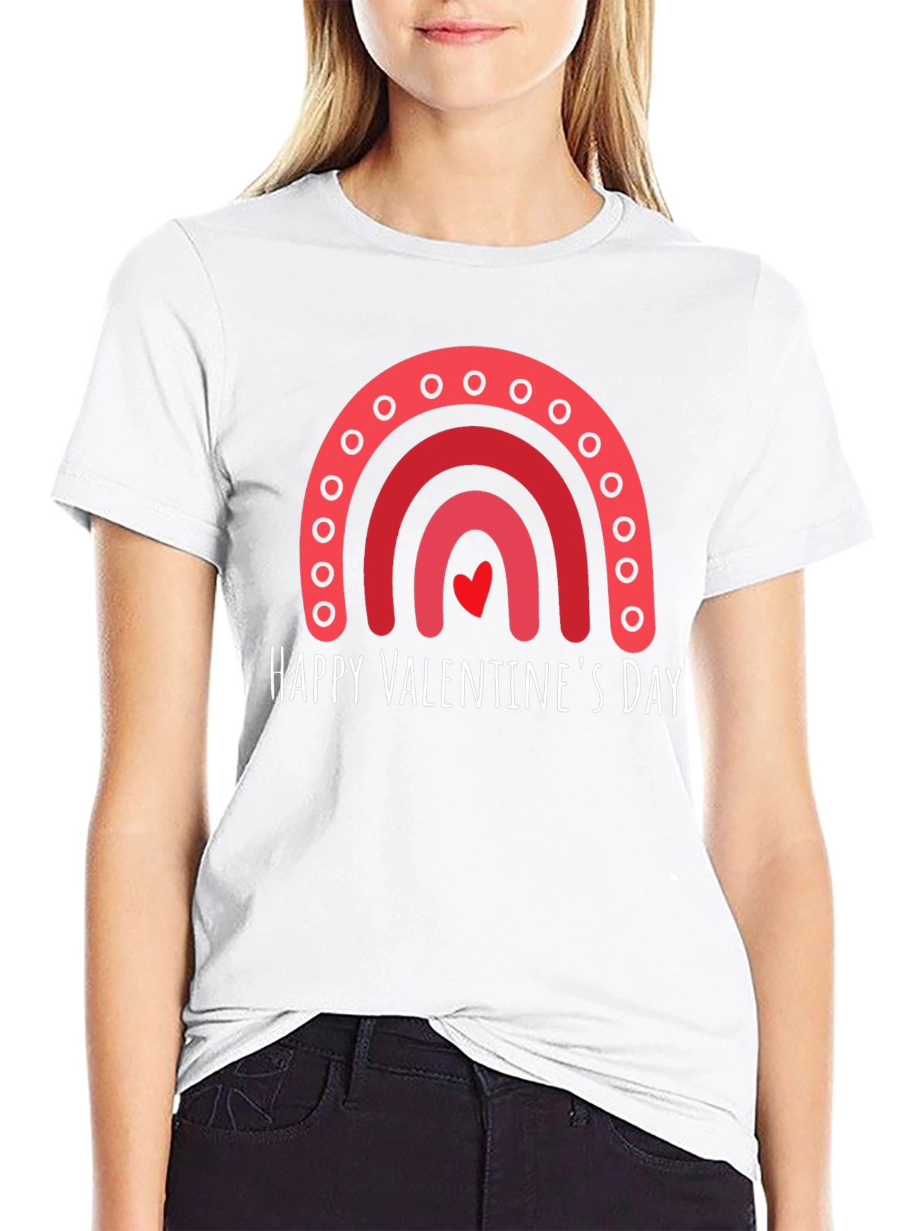 Happy Valentines Day Rainbow Graphic Tee