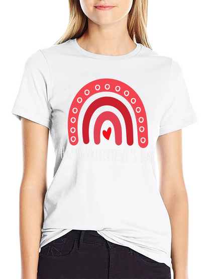 Happy Valentines Day Rainbow Graphic Tee