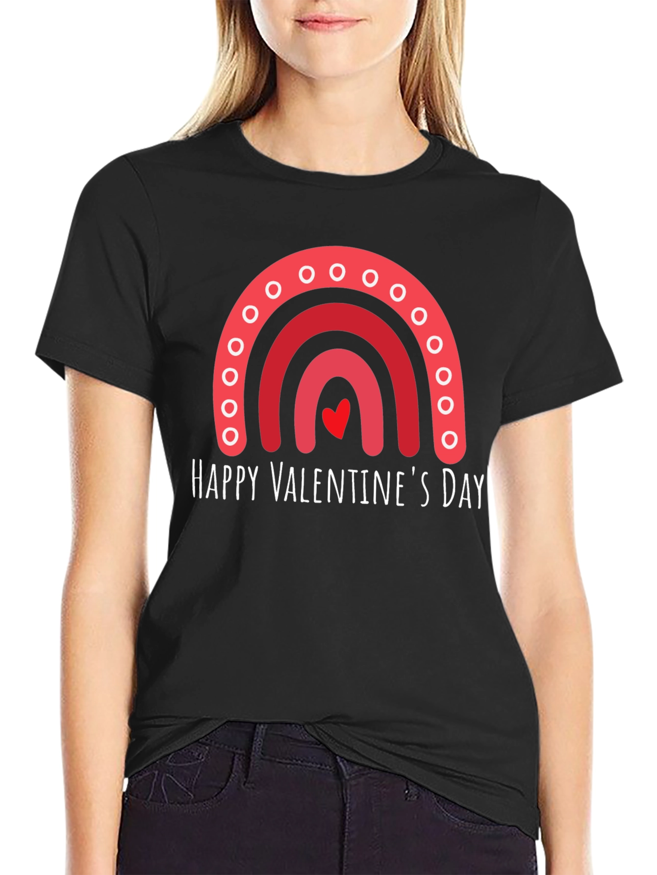 Happy Valentines Day Rainbow Graphic Tee