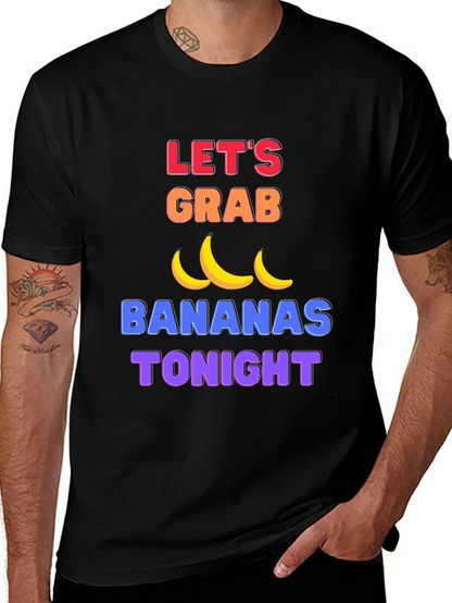 Funny Lets Grab Bananas Black T-Shirt
