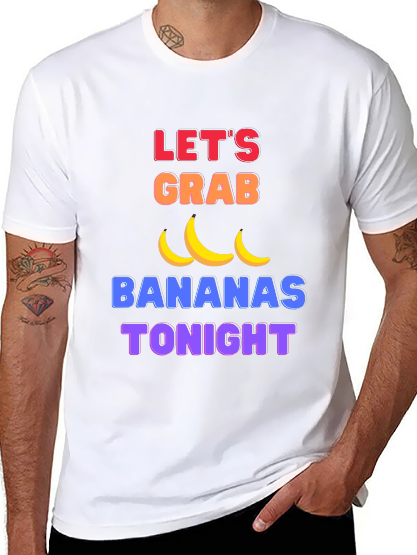 Funny Lets Grab Bananas Black T-Shirt