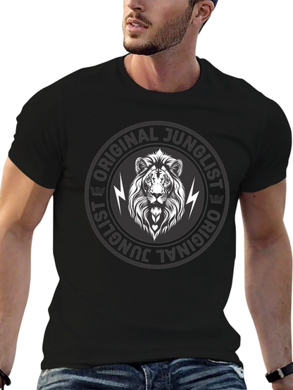 Original Junglist Lion Graphic Black T-Shirt