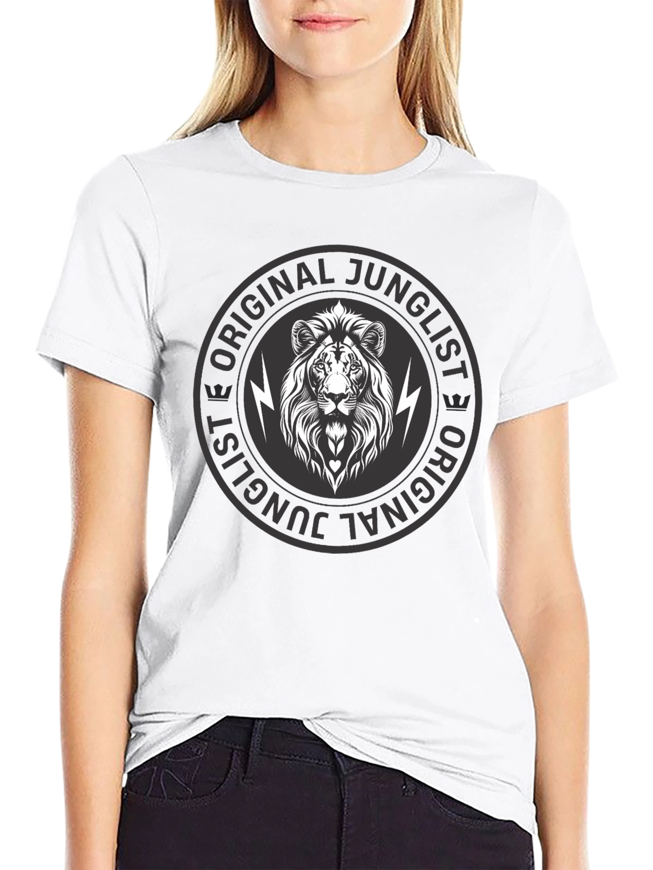Original Junglist Lion Graphic Black T-Shirt
