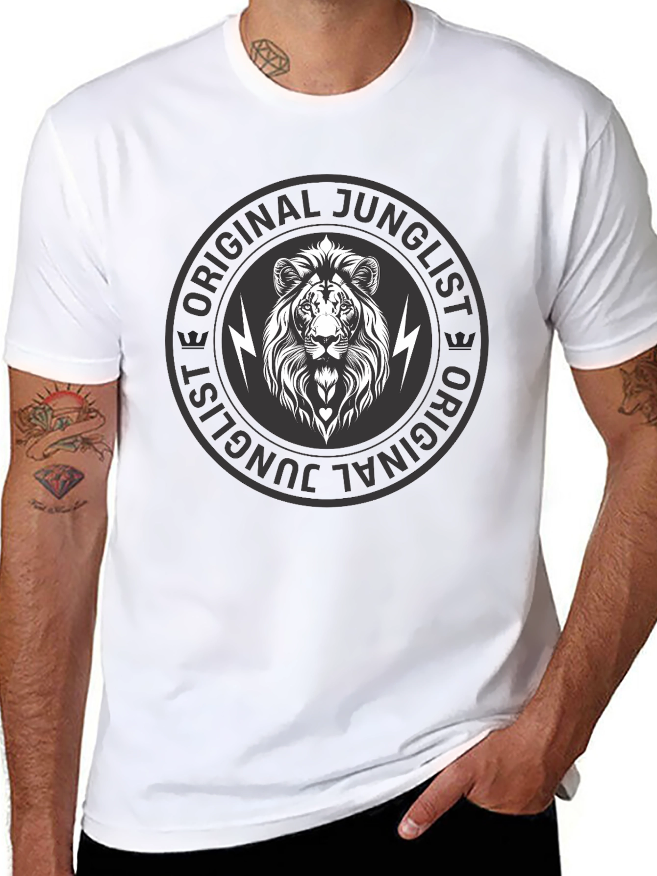 Original Junglist Lion Graphic Black T-Shirt