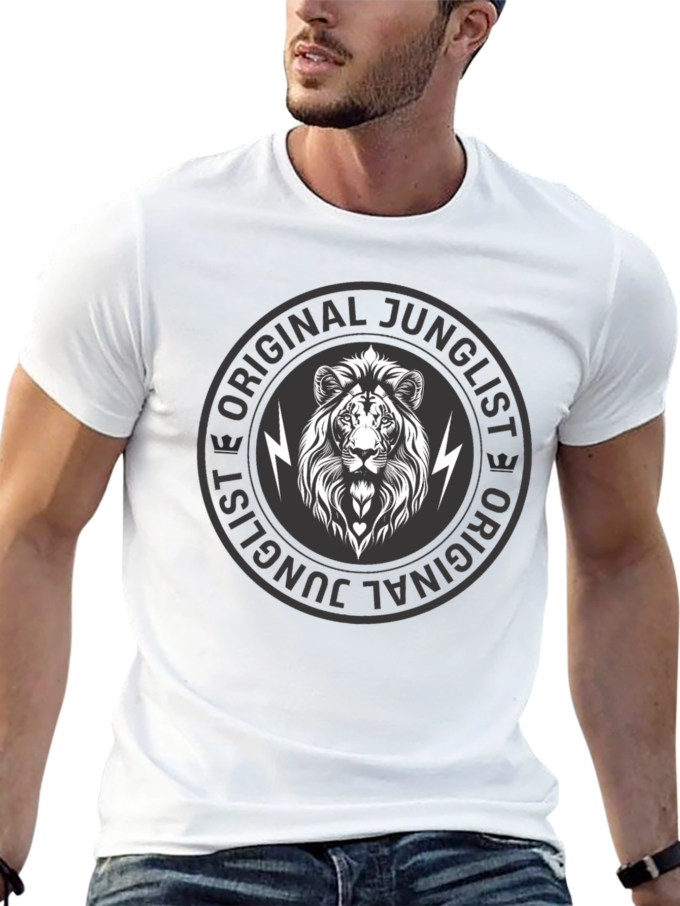 Original Junglist Lion Graphic Black T-Shirt
