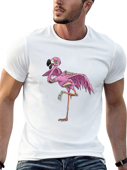 Zombie Flamingo Black Graphic T-Shirt