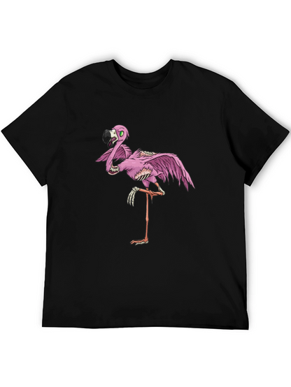 Zombie Flamingo Black Graphic T-Shirt