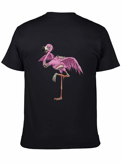 Zombie Flamingo Black Graphic T-Shirt