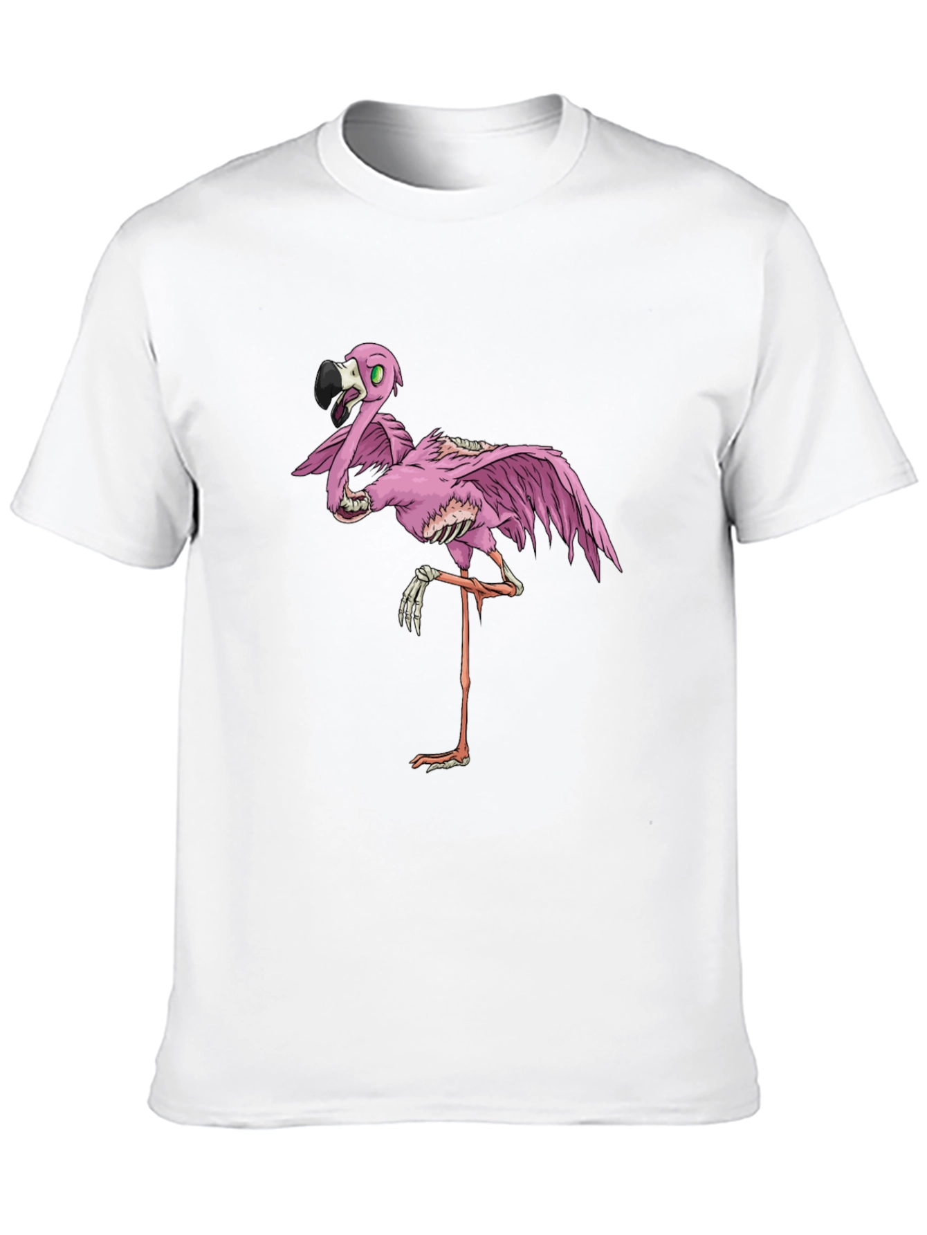 Zombie Flamingo Black Graphic T-Shirt