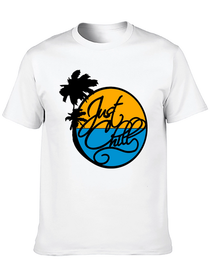 Just Chill Graphic Tee - Tropical Palm T-Shirt