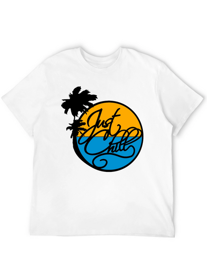 Just Chill Graphic Tee - Tropical Palm T-Shirt