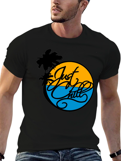 Just Chill Graphic Tee - Tropical Palm T-Shirt