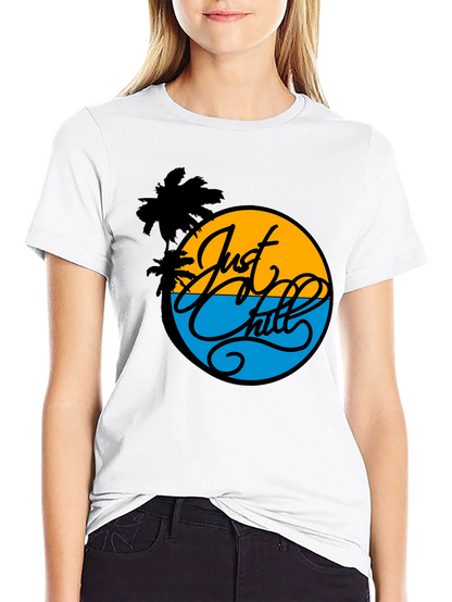Just Chill Graphic Tee - Tropical Palm T-Shirt