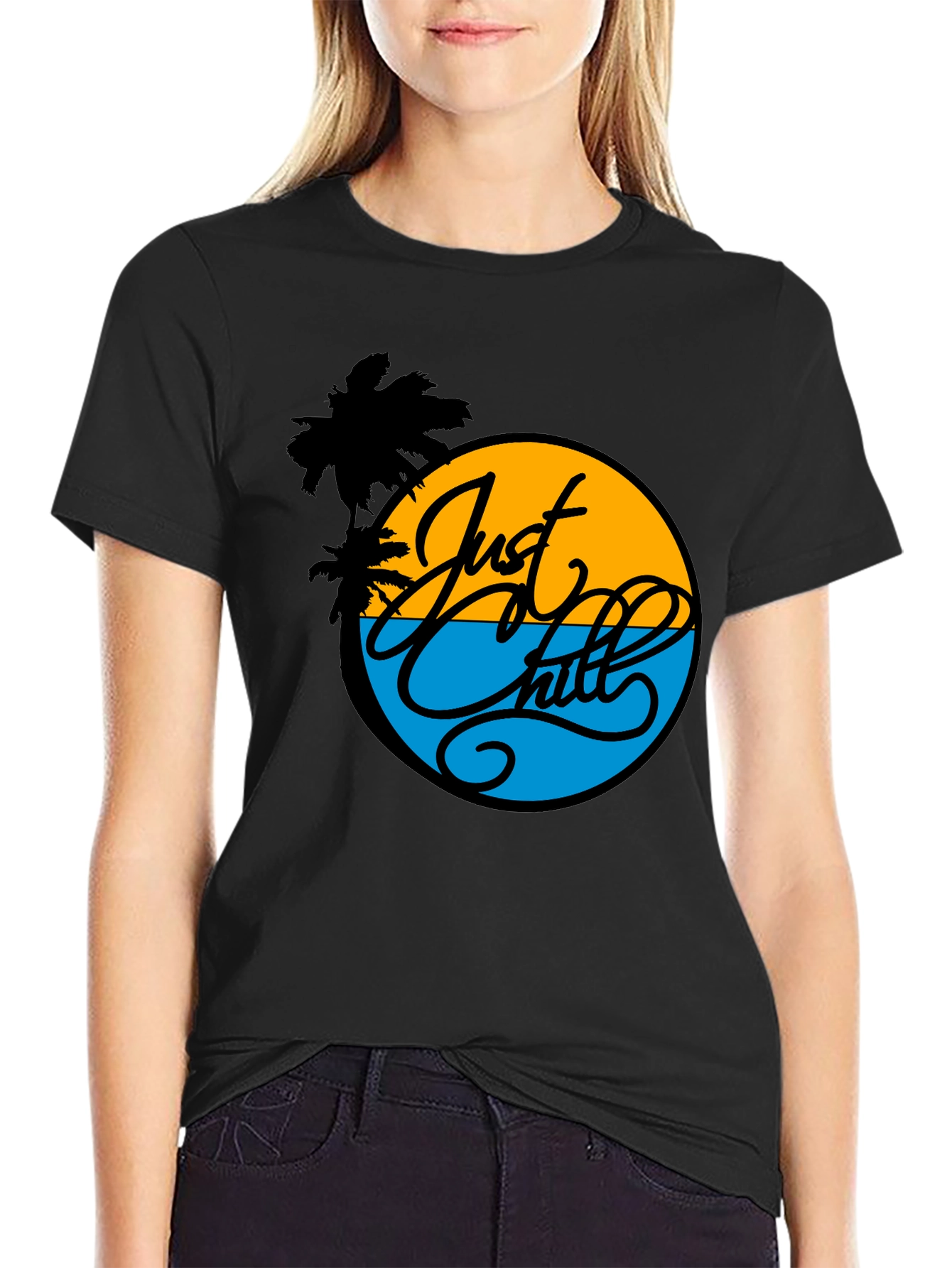 Just Chill Graphic Tee - Tropical Palm T-Shirt