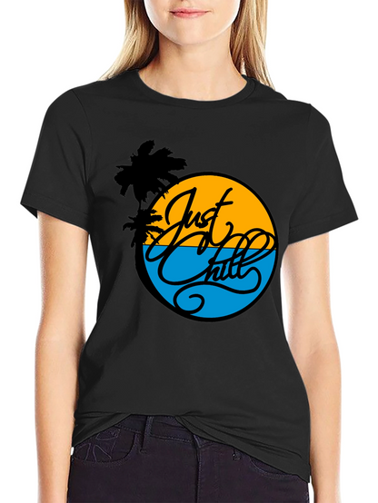 Just Chill Graphic Tee - Tropical Palm T-Shirt