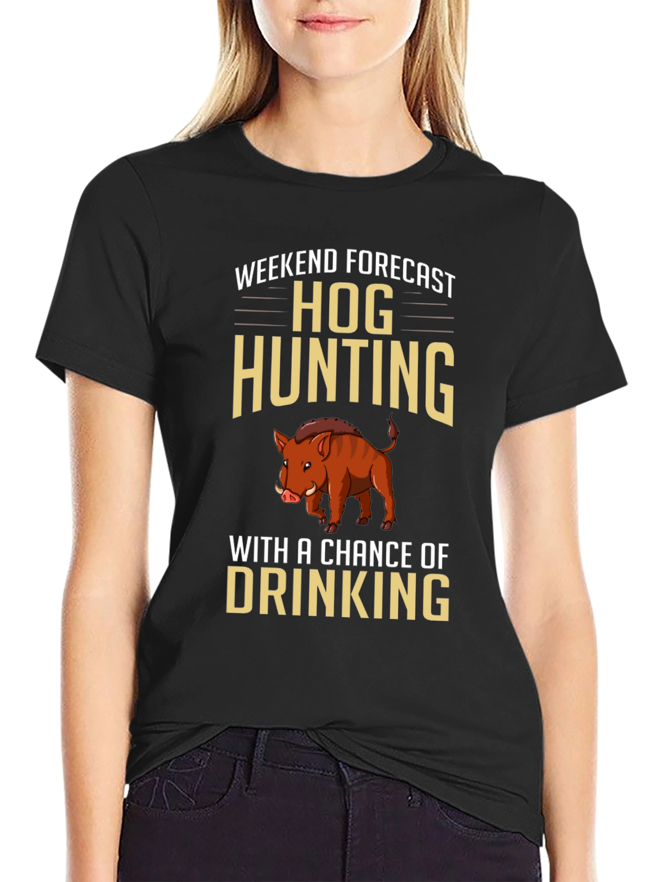 Hog Hunting Forecast Graphic T-Shirt
