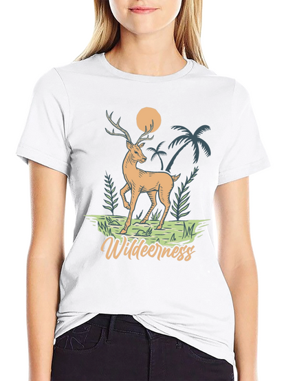 Wilderness Deer Graphic T-Shirt - Nature Inspired Design