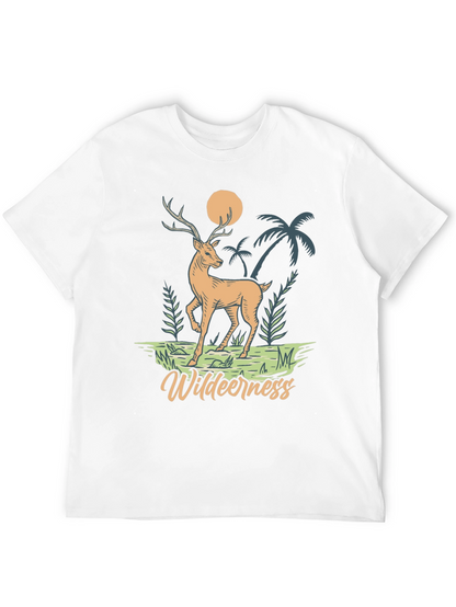 Wilderness Deer Graphic T-Shirt - Nature Inspired Design