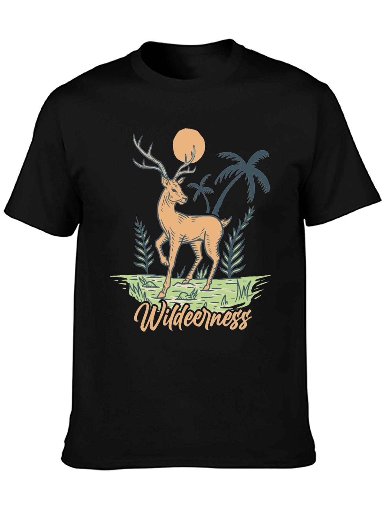 Wilderness Deer Graphic T-Shirt - Nature Inspired Design