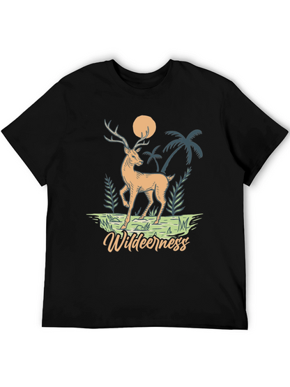 Wilderness Deer Graphic T-Shirt - Nature Inspired Design