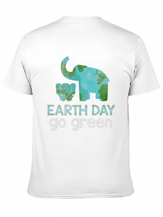 Earth Day Go Green Elephant Graphic Tee