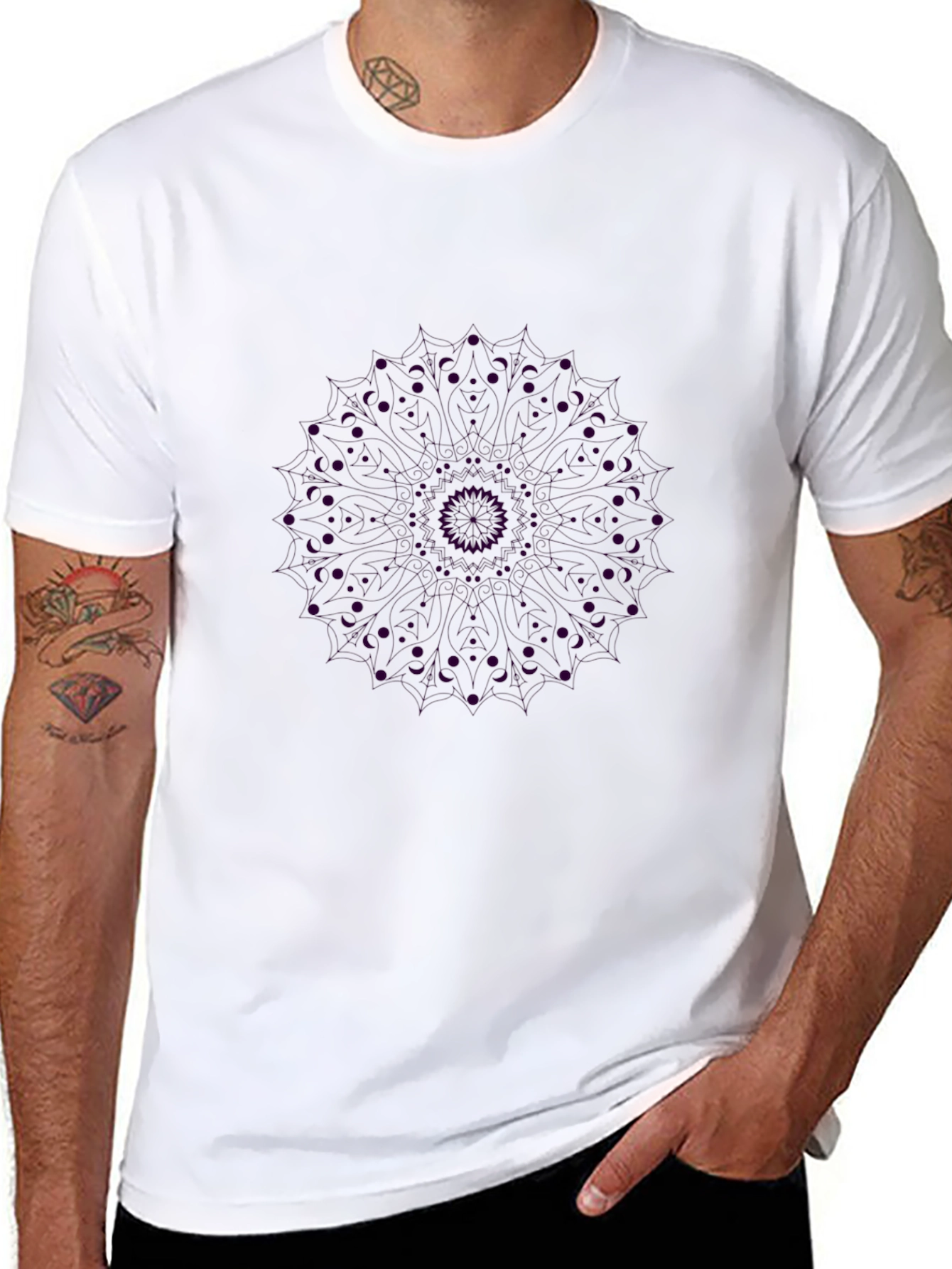 Black Mandala Graphic Tee - Unique Design