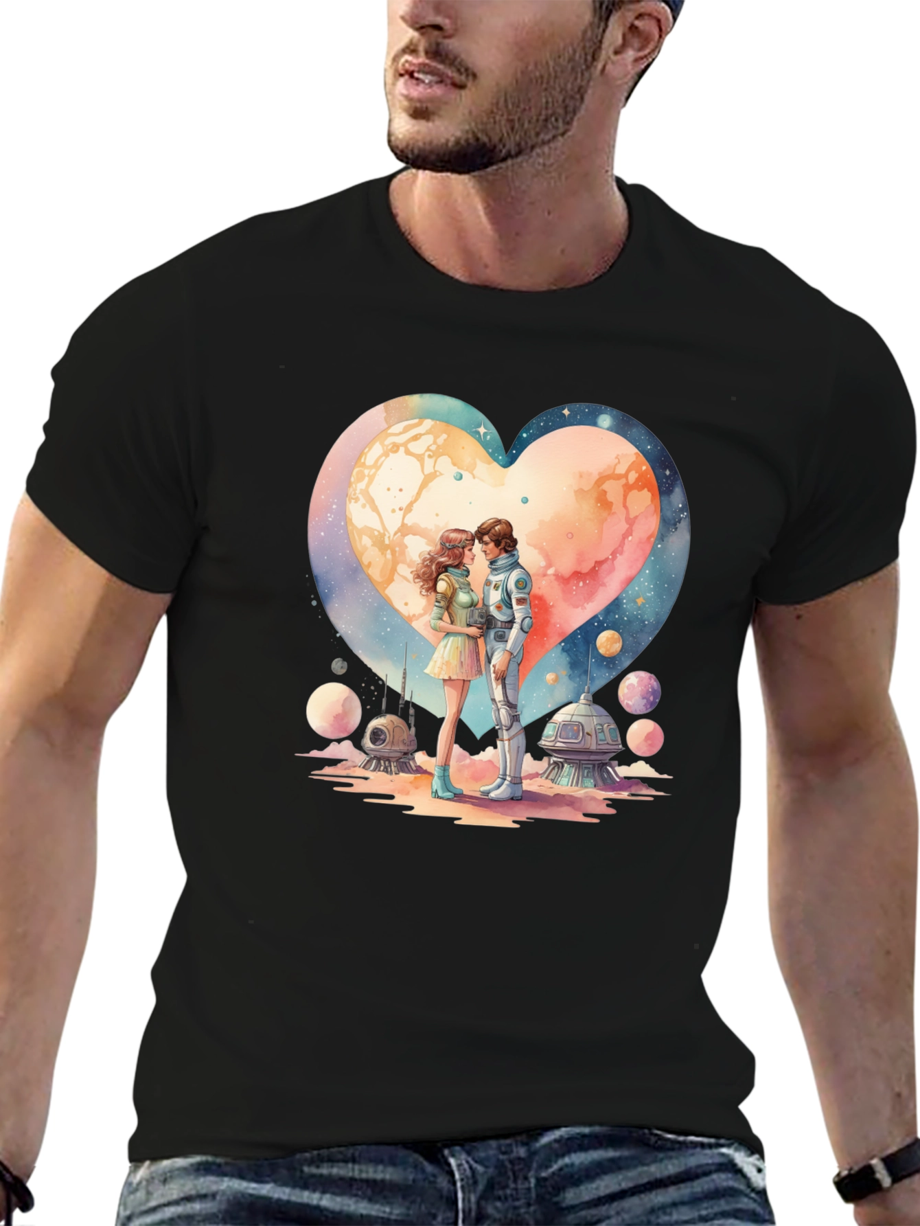 Space Romance Graphic T-Shirt
