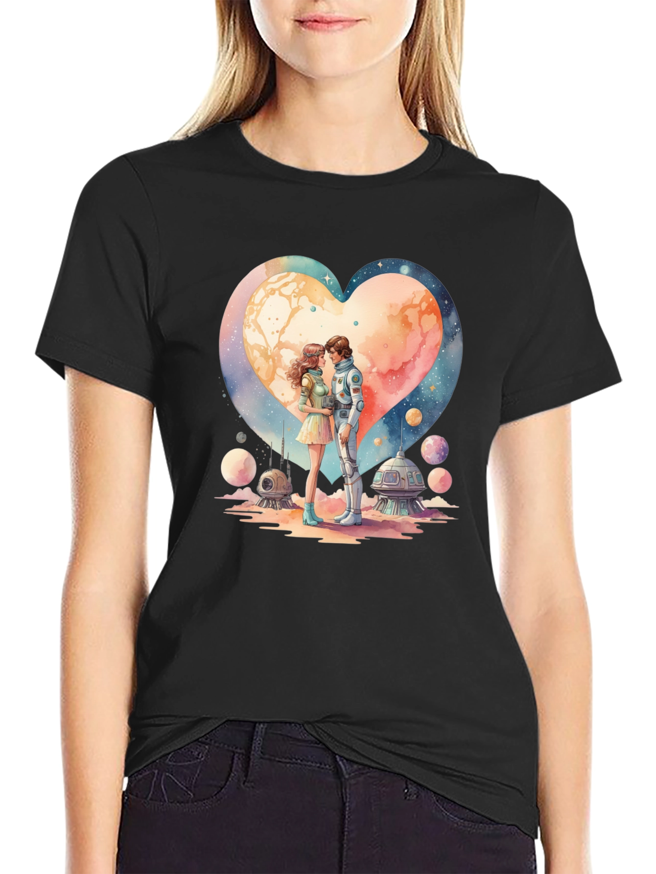 Space Romance Graphic T-Shirt