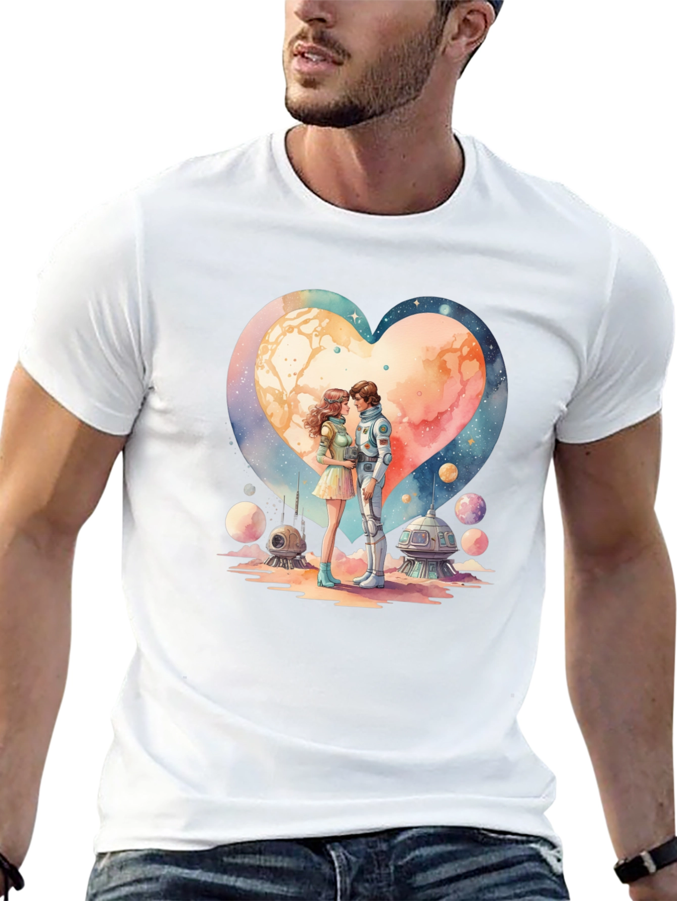 Space Romance Graphic T-Shirt