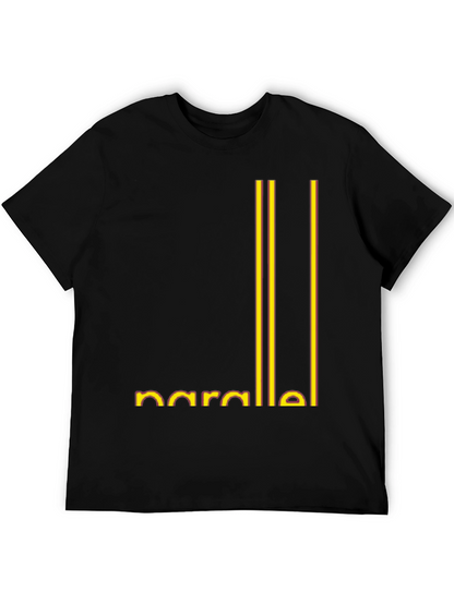 Parallel Lines Graphic Black T-Shirt
