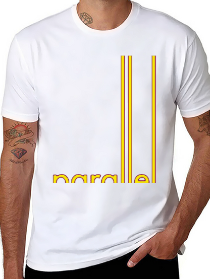 Parallel Lines Graphic Black T-Shirt