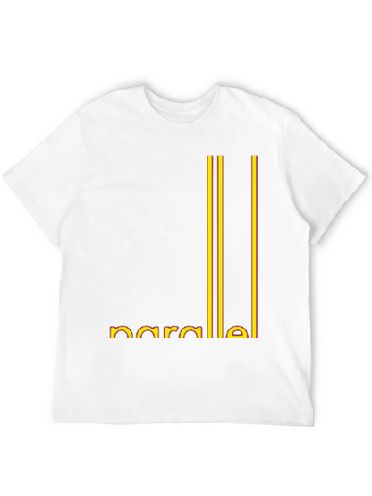 Parallel Lines Graphic Black T-Shirt