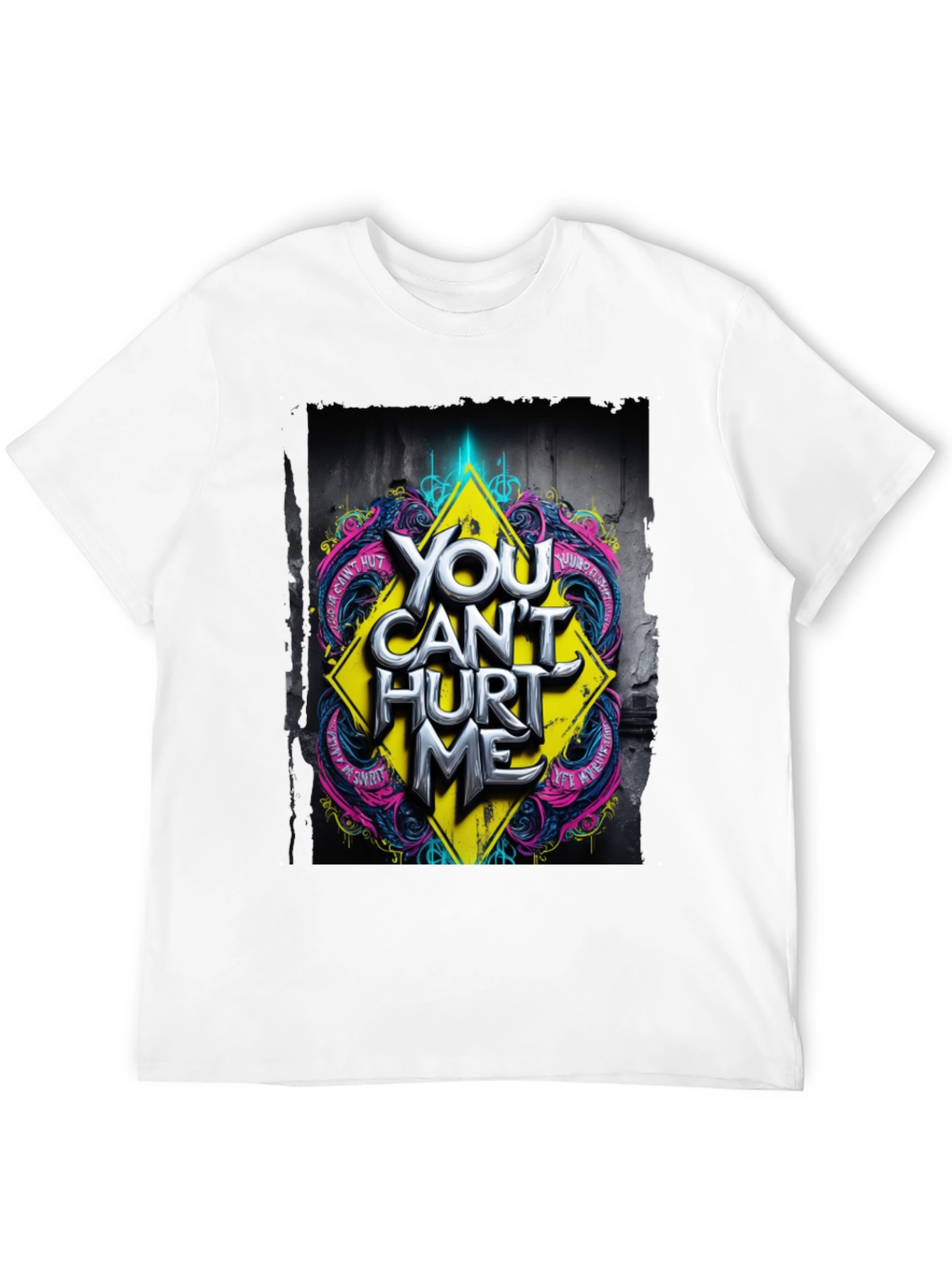 Edgy You Cant Hurt Me Graphic Black T-Shirt