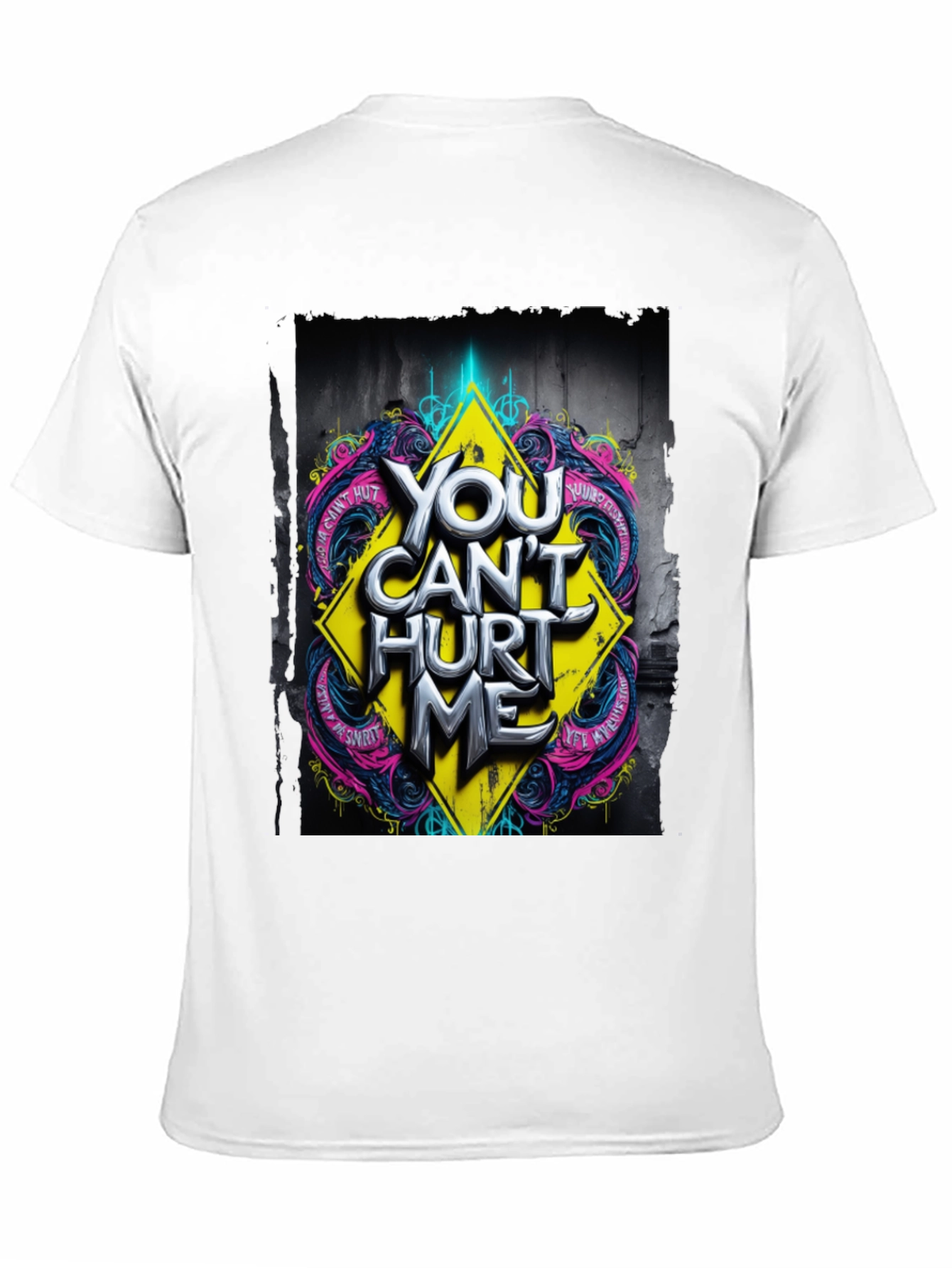 Edgy You Cant Hurt Me Graphic Black T-Shirt