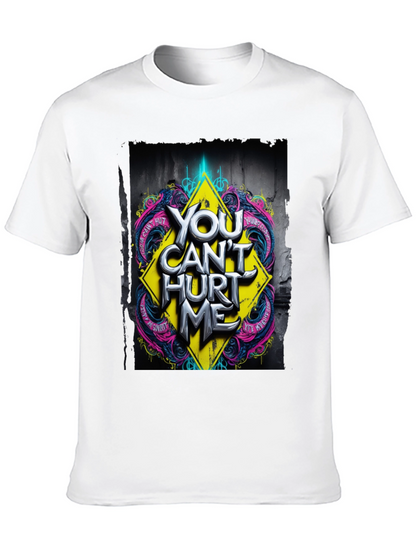 Edgy You Cant Hurt Me Graphic Black T-Shirt