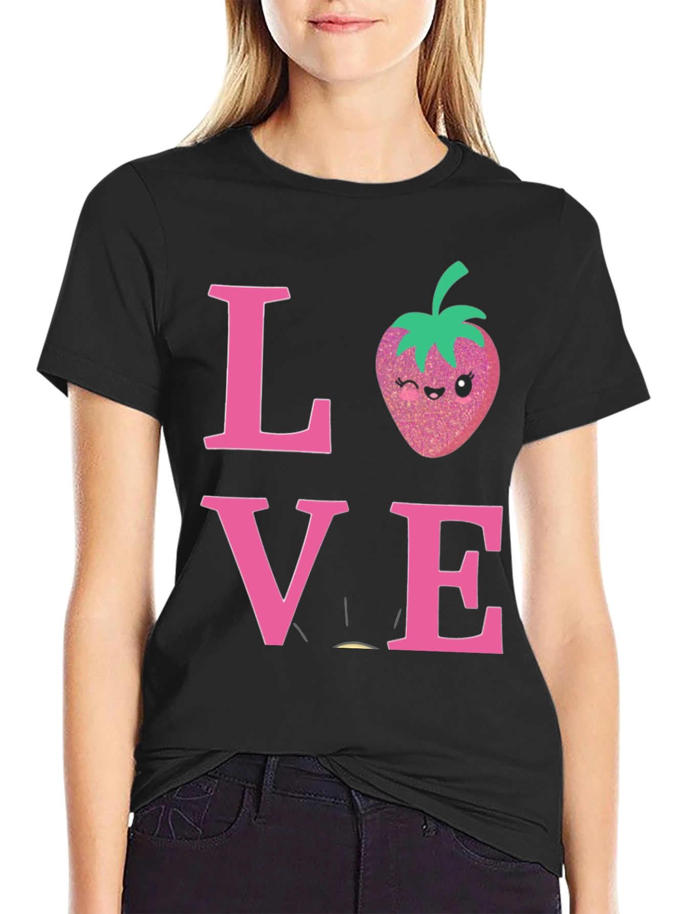 Love Strawberry Graphic T-Shirt
