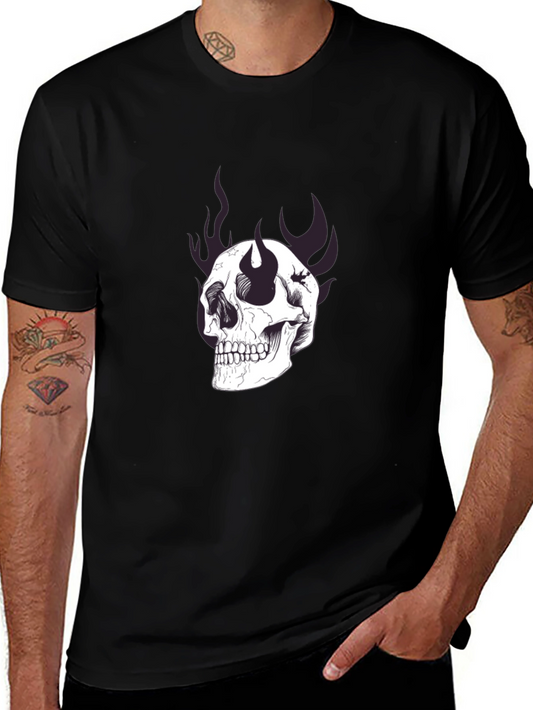 Skull Graphic Print Black T-Shirt