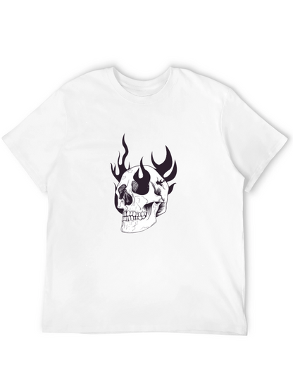 Skull Graphic Print Black T-Shirt