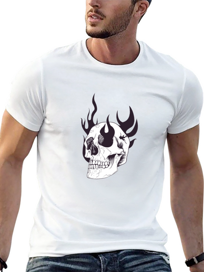 Skull Graphic Print Black T-Shirt