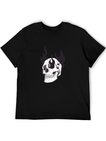 Skull Graphic Print Black T-Shirt
