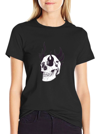 Skull Graphic Print Black T-Shirt