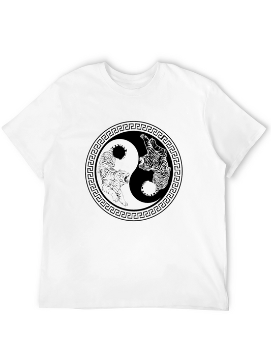 Yin Yang Tiger Graphic Tee - Black