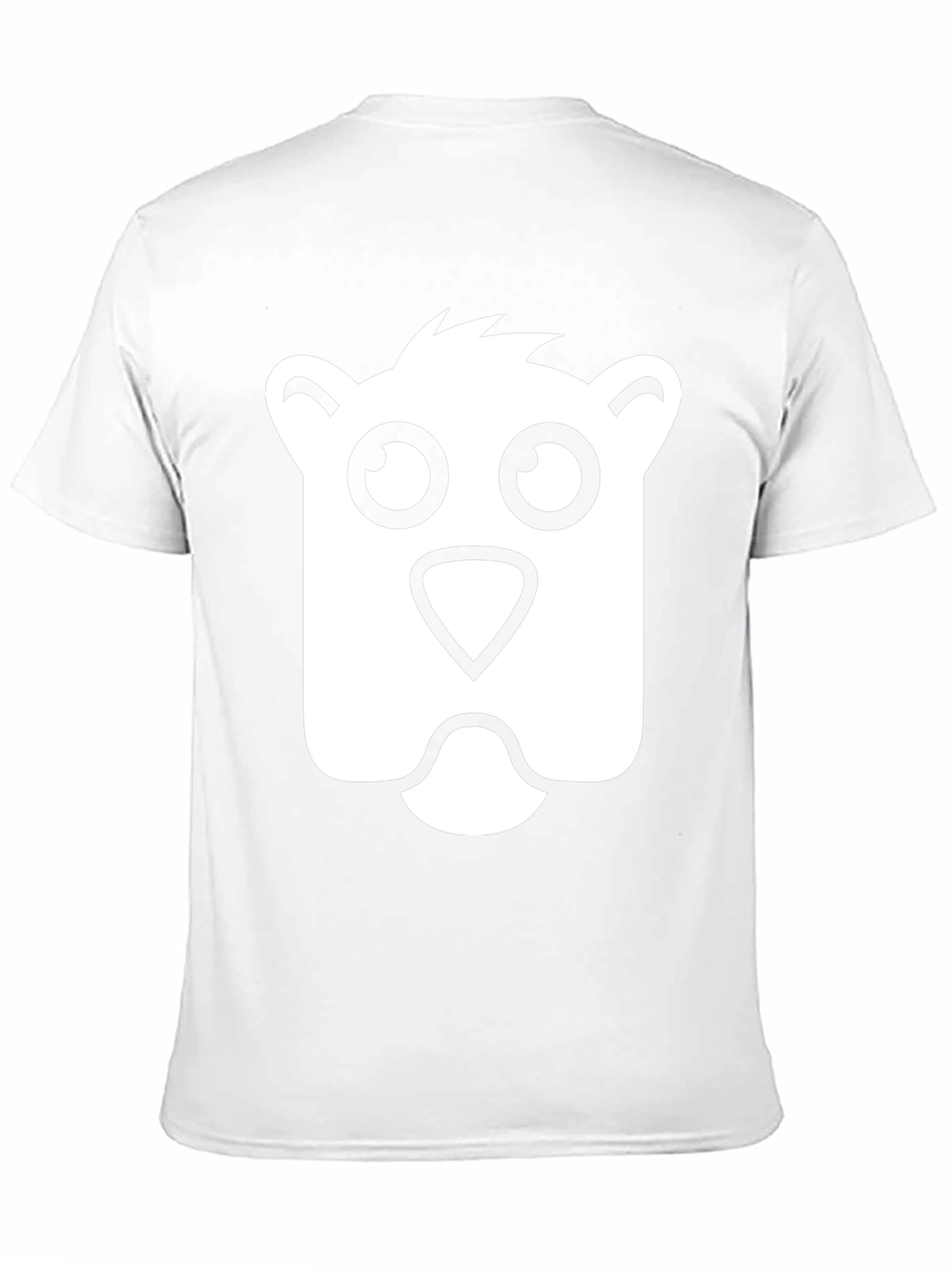 Cartoon Bear Face Black T-Shirt