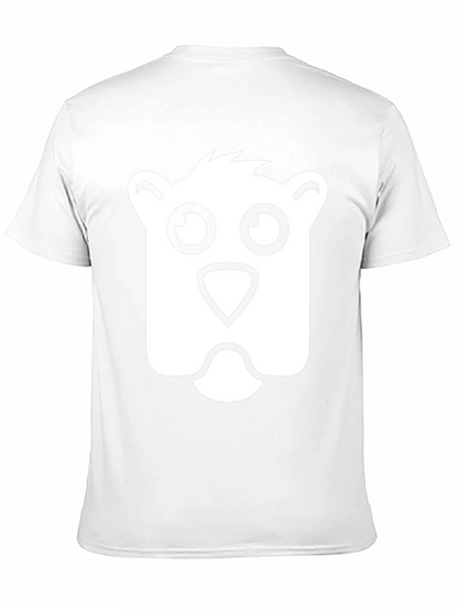 Cartoon Bear Face Black T-Shirt