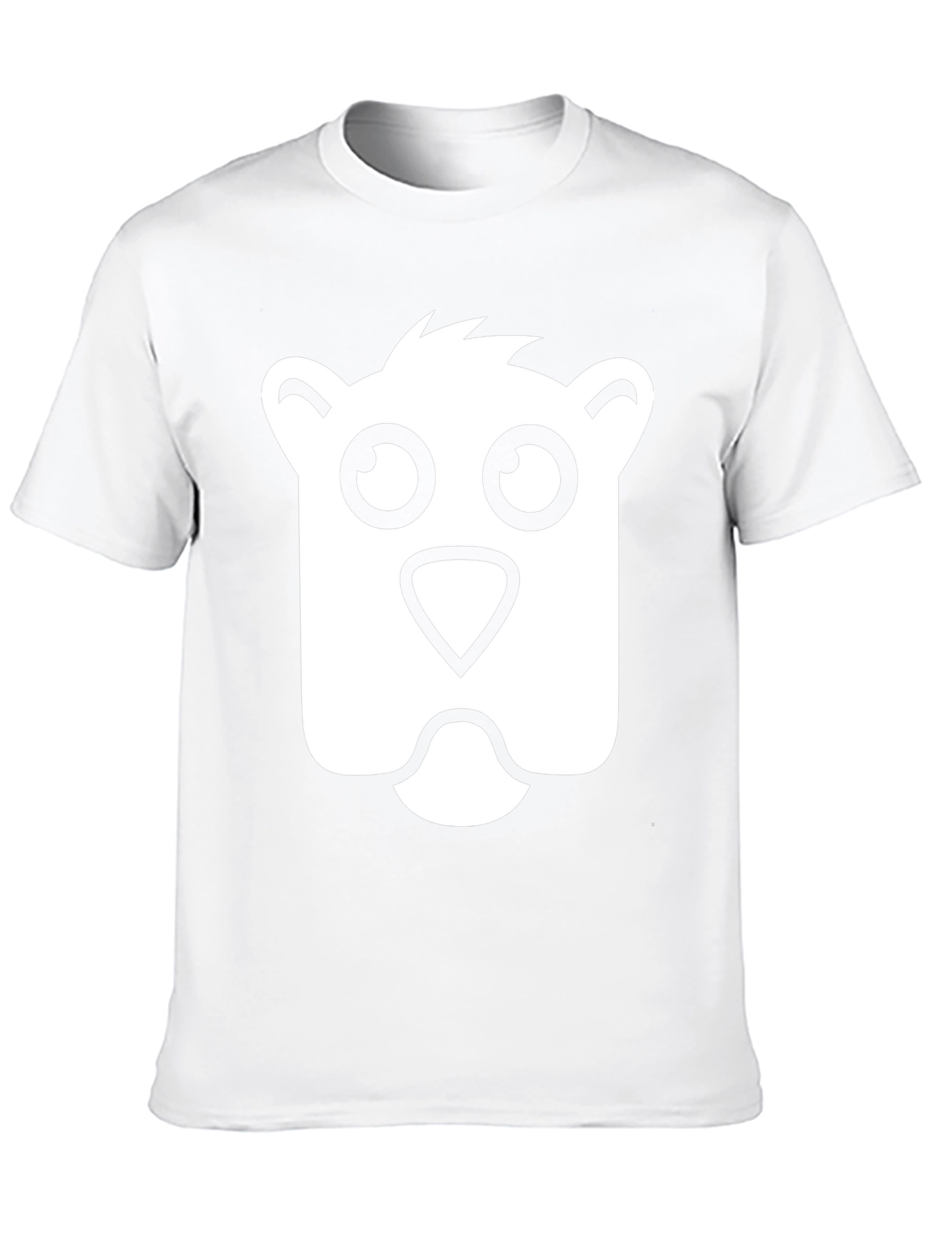 Cartoon Bear Face Black T-Shirt