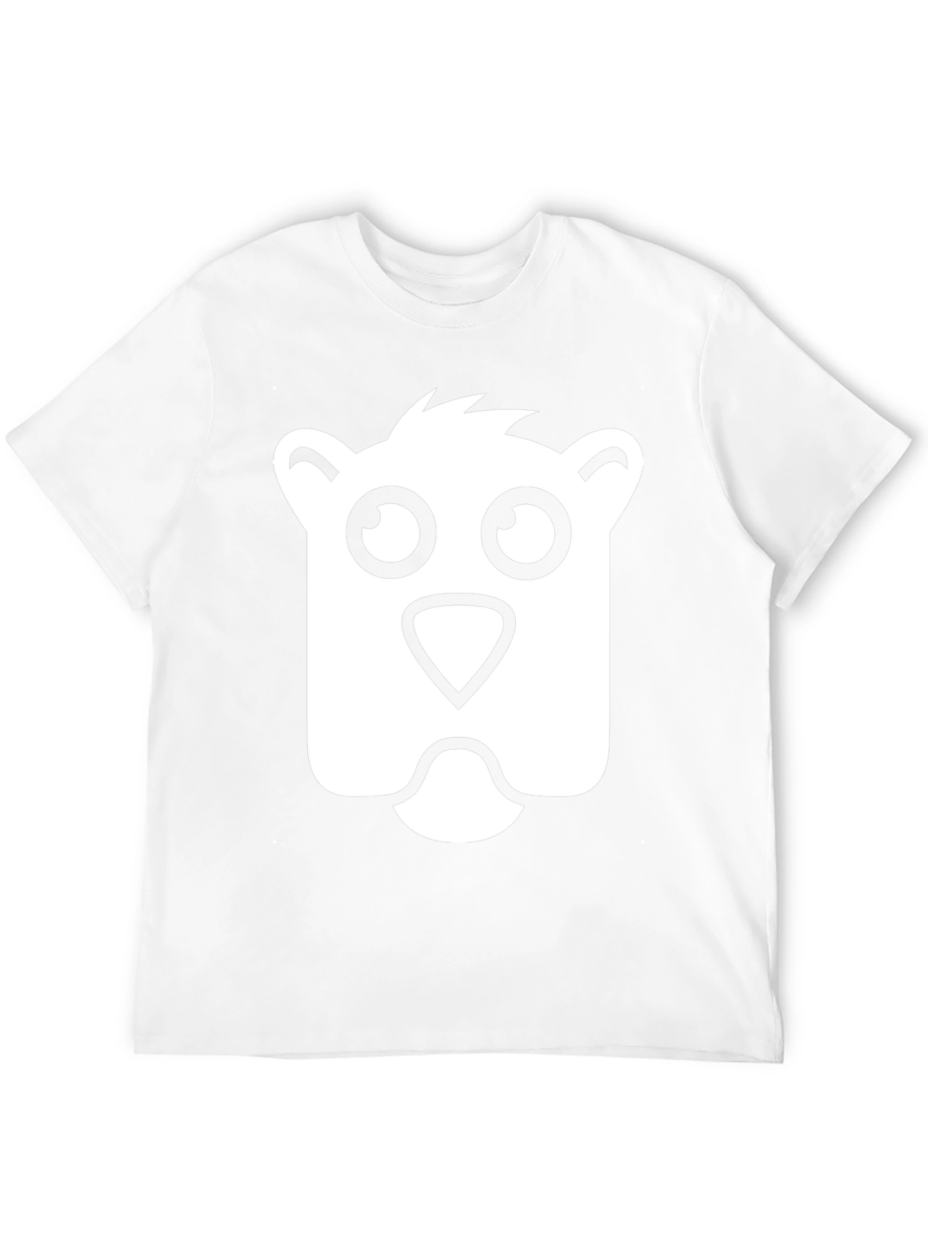 Cartoon Bear Face Black T-Shirt